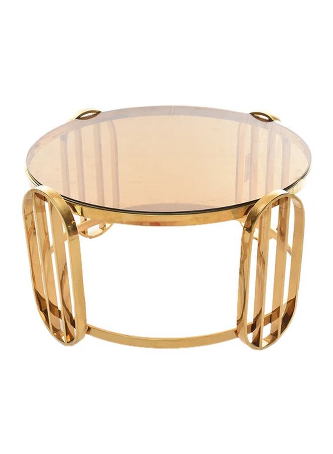 Oval 4-Legged Table Gold Stainless Steel